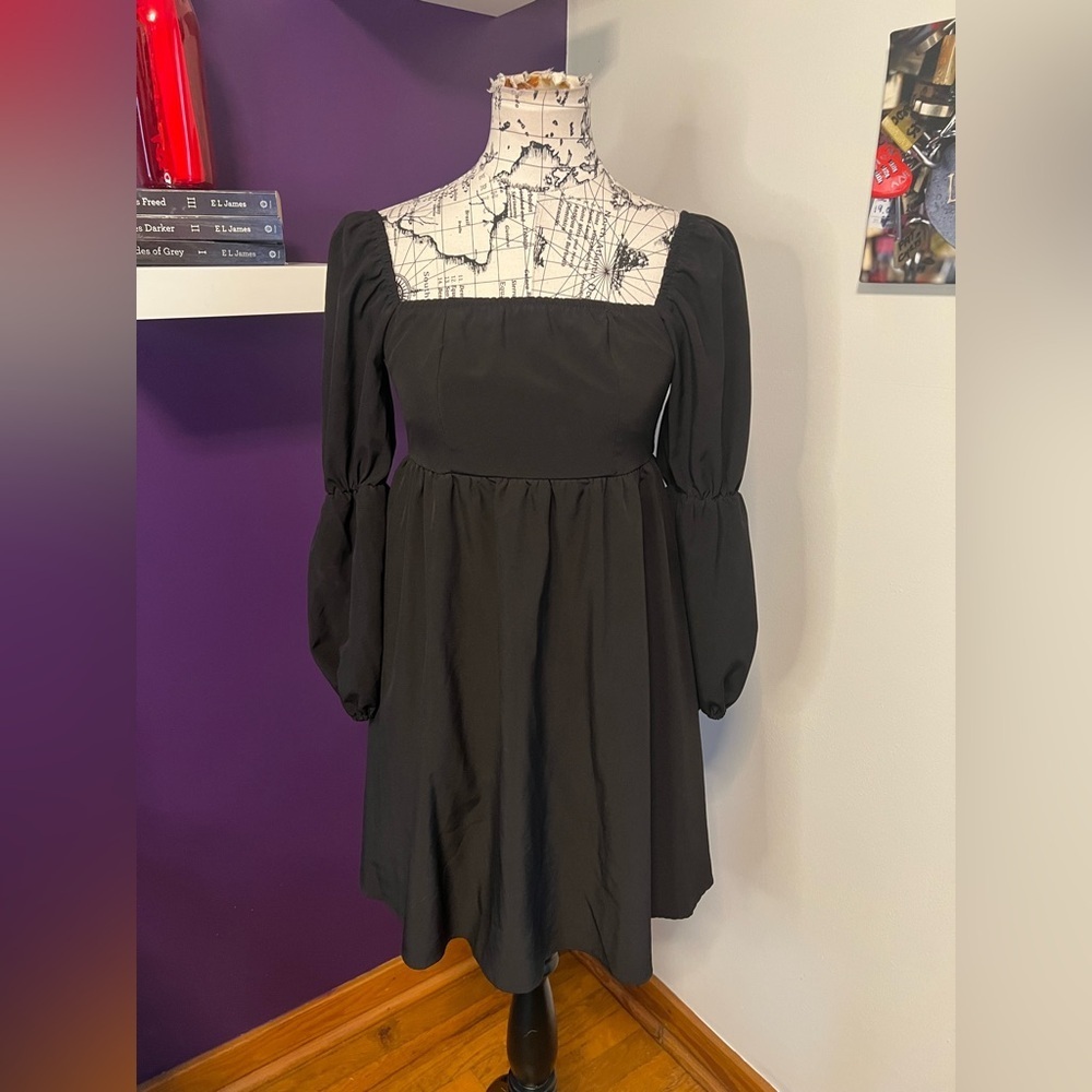 Exlura Long Sleeve Little Black Dress